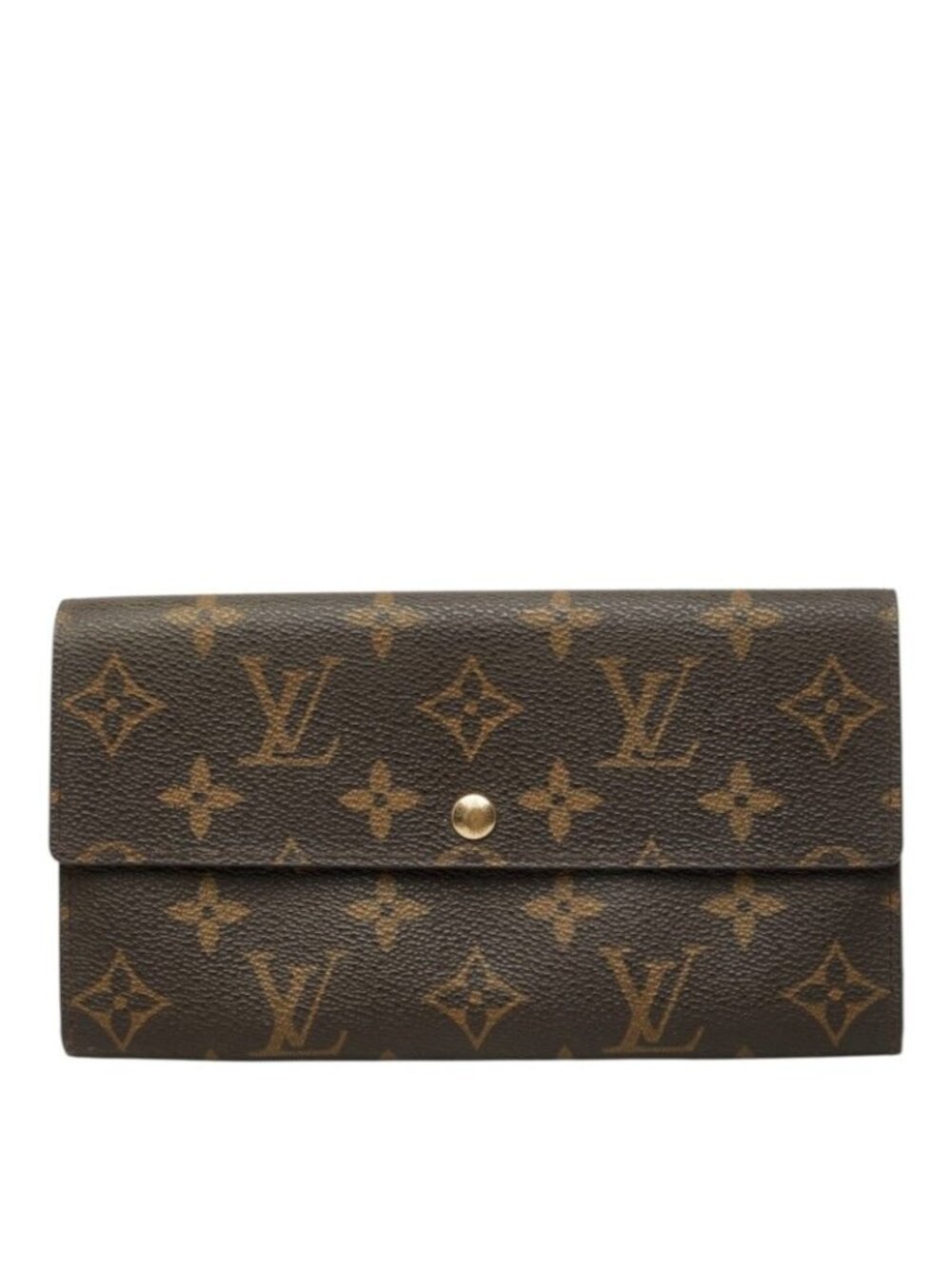 Louis Vuitton Monogram Pochette Porte Monnaie Credit Wallet Brown Leather
